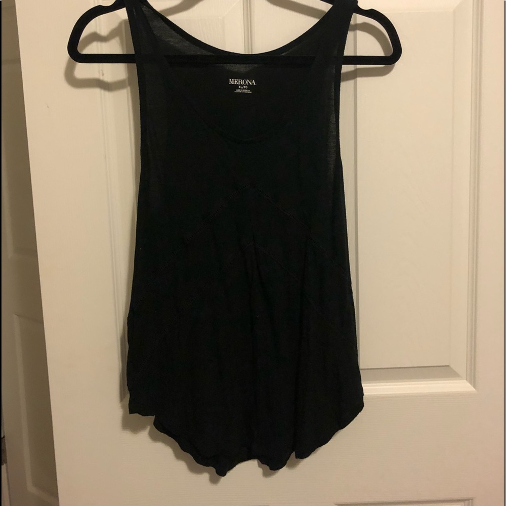 Black tank with cutout detail
